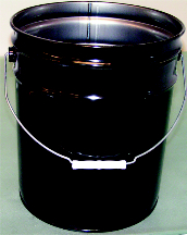 PAIL STEEL 5GAL BLACK WITH COVER - Pails: Metal